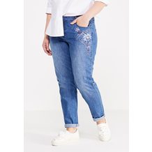 LOST INK PLUS  SLIM BOYFRIEND JEAN WITH EMBROIDERY